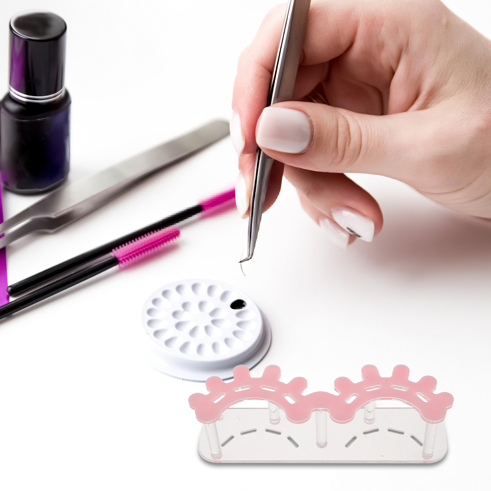 Acrylic Lash Tweezer Organizer - Eyelash Extension No 8 评论和价格