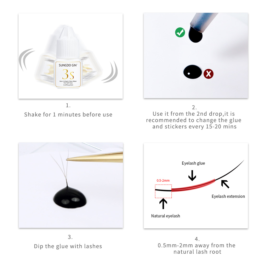 Eyelash Extension Glue 3S Fast - Eyelash Extension Open Eye 评论和价格