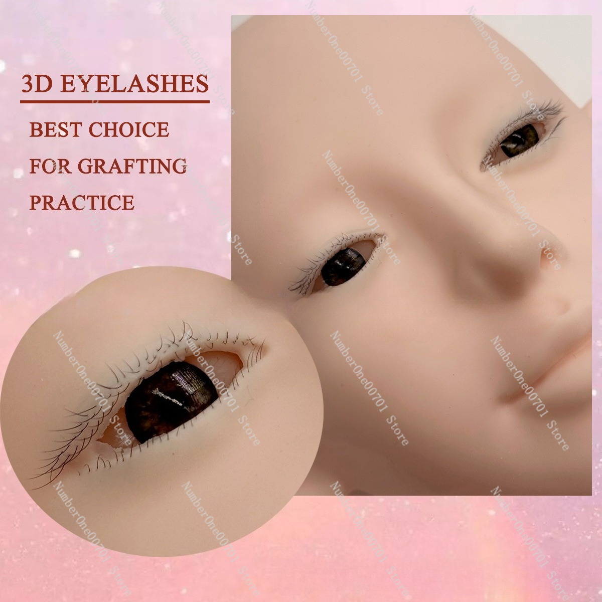 3-Layer Silicone Mannequin Hea - Eyelash Extension Open Eye 评论和价格