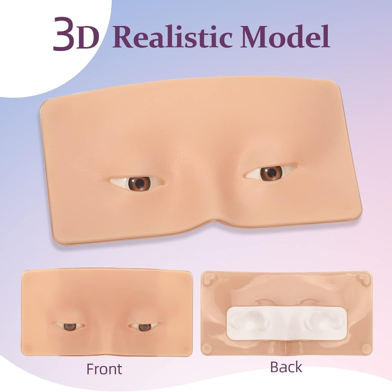 3D Silicone Face Makeup Practi - Eyelash Extension Open Eye 评论和价格