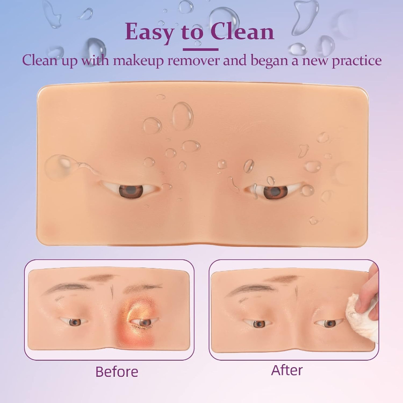 3D Silicone Face Makeup Practi - Eyelash Extension Open Eye 评论和价格