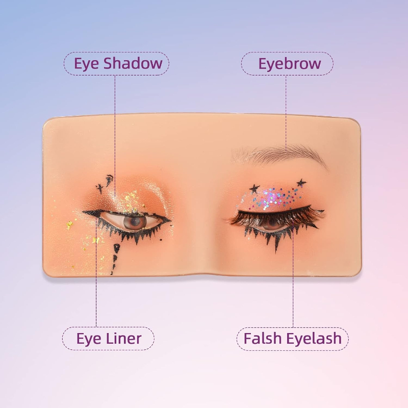 3D Silicone Face Makeup Practi - Eyelash Extension Open Eye 评论和价格